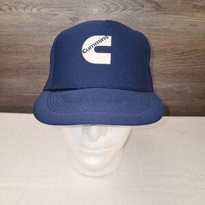 Cummins Blue adjustable snap back Trucker Hat mesh back